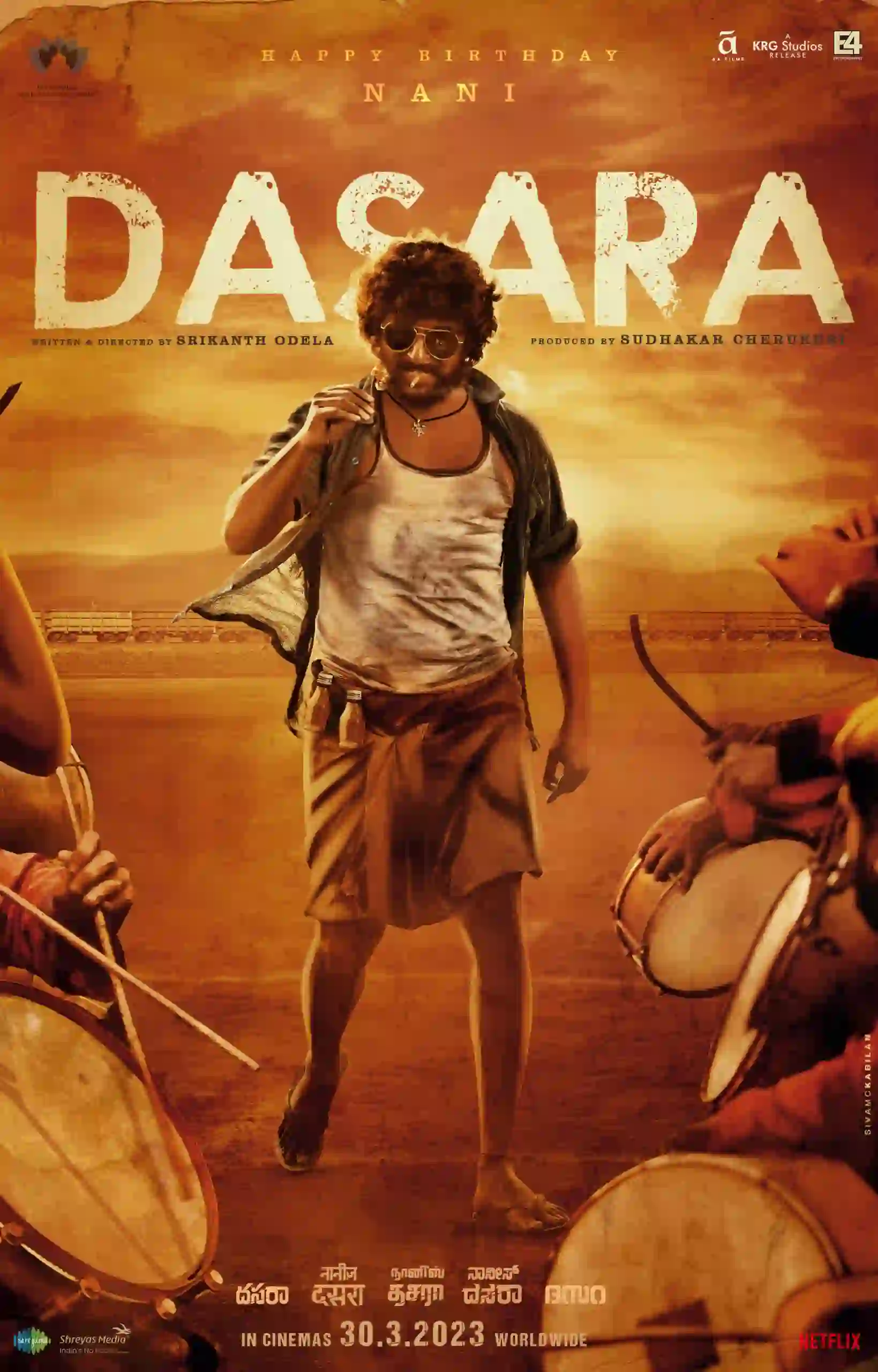 Download Dasara (2023) [Hindi (ORG Line) + Kannada + Malayalam + Tamil + Telugu] Full Movie 480p [500MB] | 720p [1.3GB] | 1080p [2.8GB]